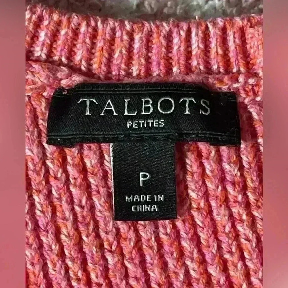 Talbots Pink Cable Knit Pullover Long Sleeved Sweater w/ Back Zipper Size Small - Picture 6 of 9